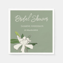 Weißer Blumengarten Einfaches Brautparty Serviette