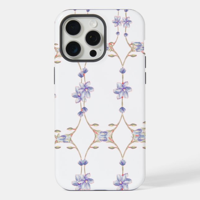 Weißer Blumenkoffer iPhone Hülle (Rückseite)