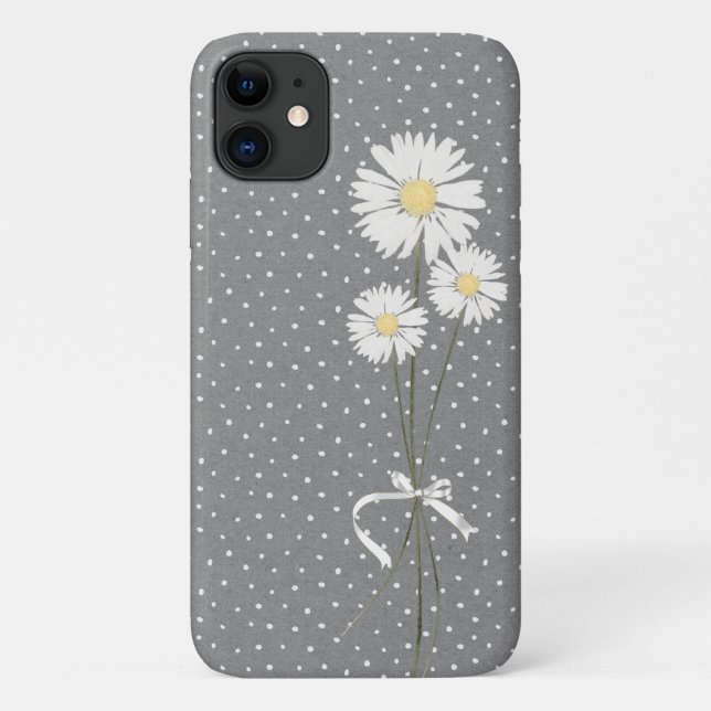 Weißer Blumenstrauß auf Button Case-Mate iPhone Hülle (Rückseite)