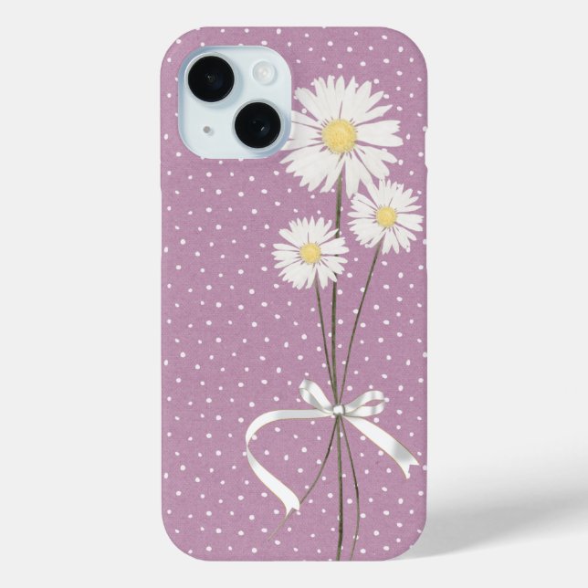 Weißer Blumenstrauß auf Button Case-Mate iPhone Hülle (Rückseite)