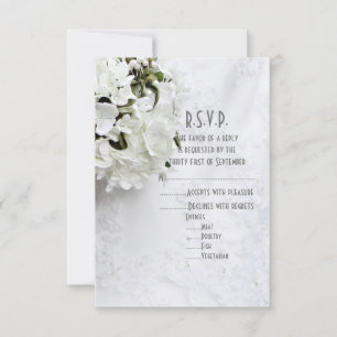 Weißer Blumenstrauß Hochzeit R.S.V.P RSVP Karte