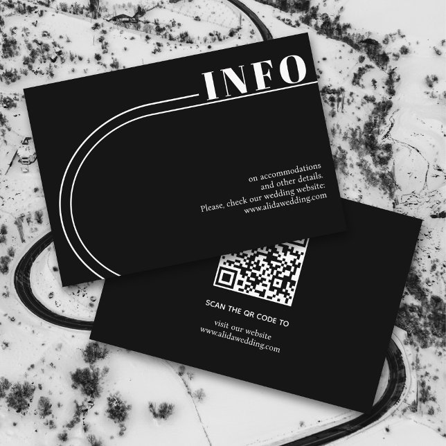 Weißer Bogen und Typografie Schwarz-Minimalistisch Begleitkarte (Von Creator hochgeladen)