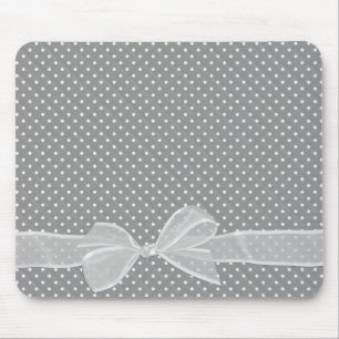 Weißer Bow auf Polka Dots Maus Pad Mousepad