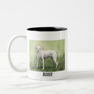 "Weißer Boxer-" Hundekunst-Tasse Zweifarbige Tasse