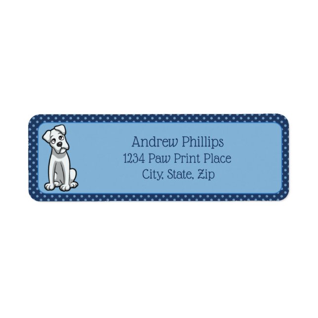 Weißer Boxer mit hellblauen Paw-Printen (Vorne)