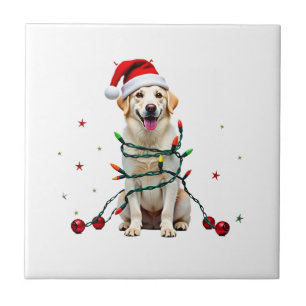 Weißer Boxerhund hässlicher Weihnachtspullover lus Fliese