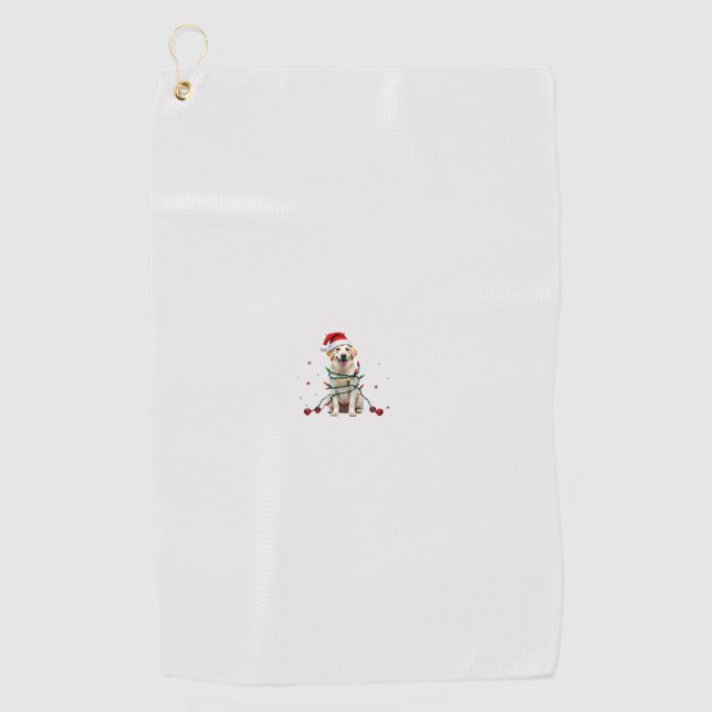 Weißer Boxerhund hässlicher Weihnachtspullover lus Golfhandtuch (Vorderseite)