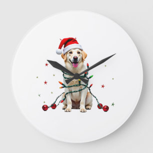 Weißer Boxerhund hässlicher Weihnachtspullover lus Große Wanduhr