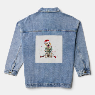 Weißer Boxerhund hässlicher Weihnachtspullover lus Jeansjacke