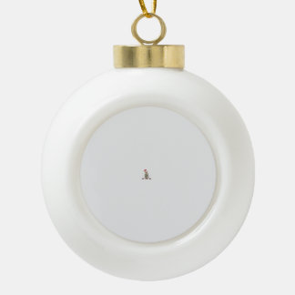 Weißer Boxerhund hässlicher Weihnachtspullover lus Keramik Kugel-Ornament
