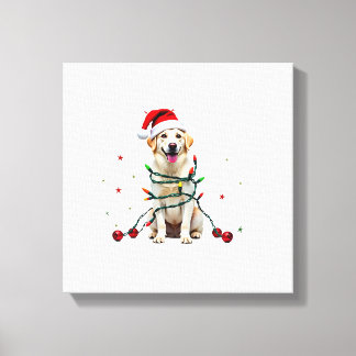 Weißer Boxerhund hässlicher Weihnachtspullover lus Leinwanddruck