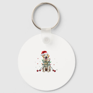 Weißer Boxerhund hässlicher Weihnachtspullover lus Schlüsselanhänger