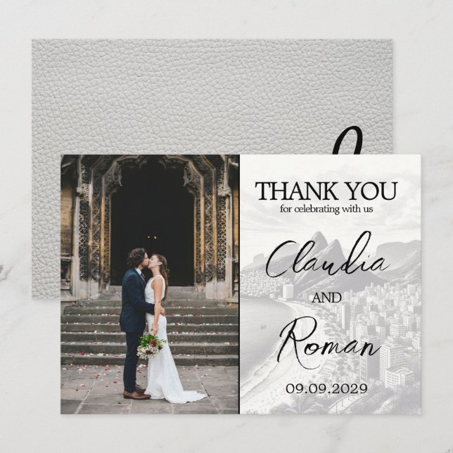 Weißer Brasilien-Pass Dankeskarte (Vorne/Hinten)