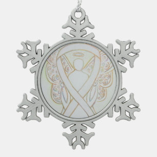 Weißer Bronzestanzer Engel Maßgeschneiderte Orname Schneeflocken Zinn-Ornament