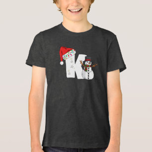 Weißer Buchstabe k Weihnachtsgeschenk  Tri-Blend Shirt