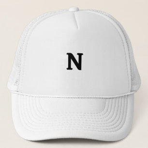 Weißer Buchstabe N Individuelle Monogramm Truckerkappe