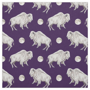 Weißer Büffel-weißer Vollmond Stoff