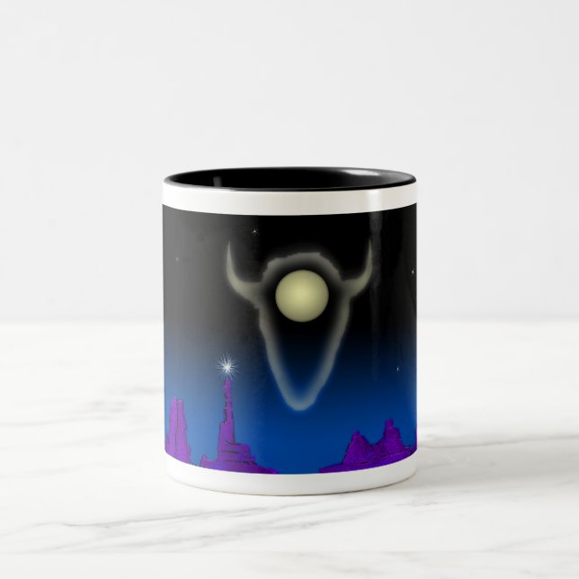 Weißer Büffel Zweifarbige Tasse (Mittel)