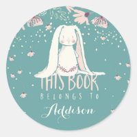 Weißer Bunny & Blume Dieses Buch gehört