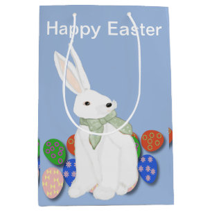 Weißer Bunny und Eier Mittlere Geschenktüte
