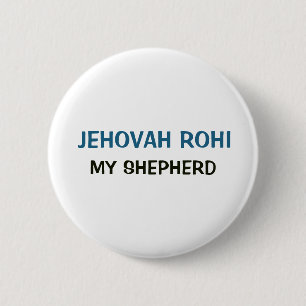 Weißer Button - Jehova Rohi mein Hirte.