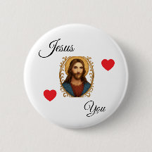 Weißer Button - Jesus liebt dich