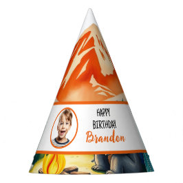 Weißer Camping Bär Kinder Foto Geburtstag Partyhütchen