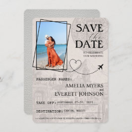 Weißer Cancun-Pass Save the Date