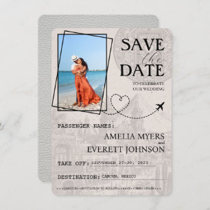 Weißer Cancun-Pass Save the Date