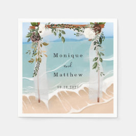 Weißer Canopy Blumen Moderne Hochzeit am Strand Serviette