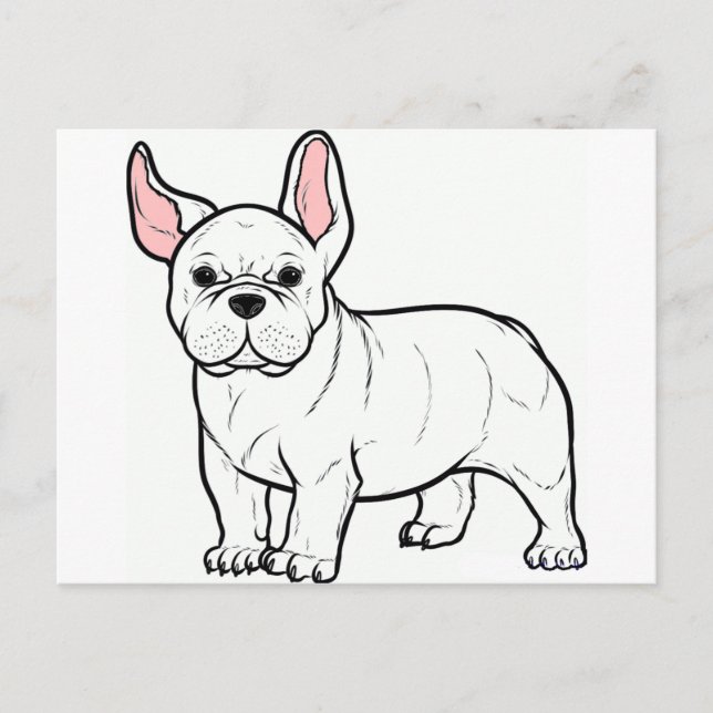 Weißer Cartoon Postkarte (Vorderseite)