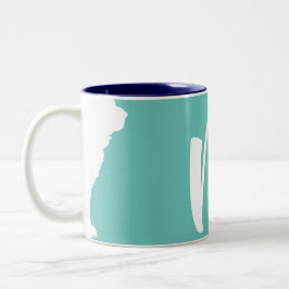 Weißer Chinesischer Hund Jahr Geburtstagsmonogramm Zweifarbige Tasse