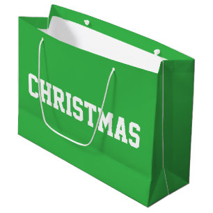 Weißer CHRISTMAS-Fetttext auf festlichem hellgrüne Große Geschenktüte