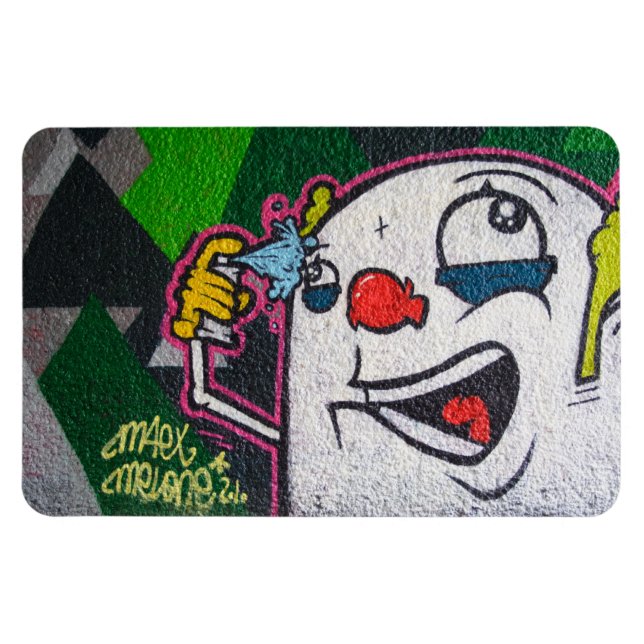 Weißer Clown Magnet (Horizontal)
