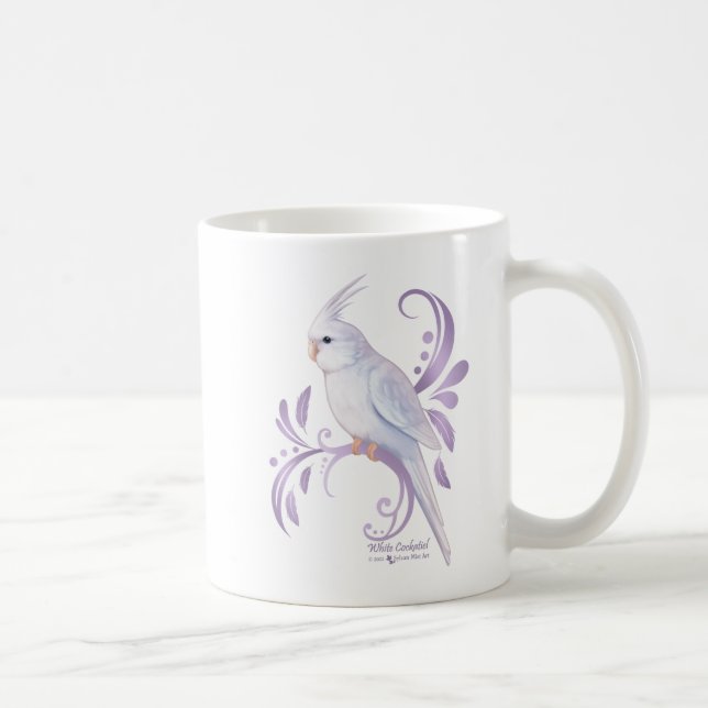 Weißer Cockatiel Kaffeetasse (Rechts)