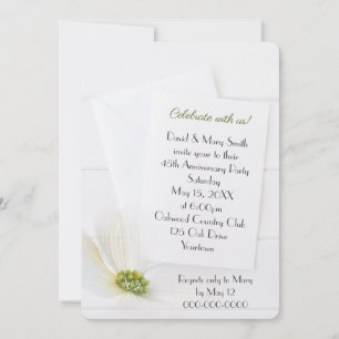 Weißer Cosmos aus dem 45. Jubiläum im Party Weißho Einladung