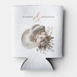 Weißer Cowgirl-Hut mit Blume Dosenkühler