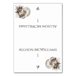 Weißer Cowgirl Hut mit Blume Geflügel Tischnummer