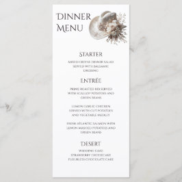 Weißer Cowgirl-Hut mit Blume Hochzeit Menükarte