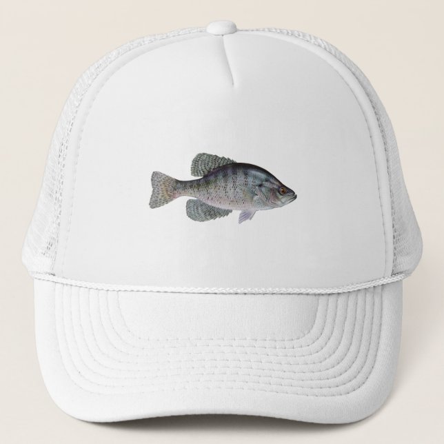 Weißer Crappie Truckerkappe (Vorderseite)