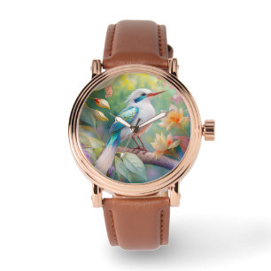 Weißer Crew Aquamariner Wing Fantasy Bird Armbanduhr