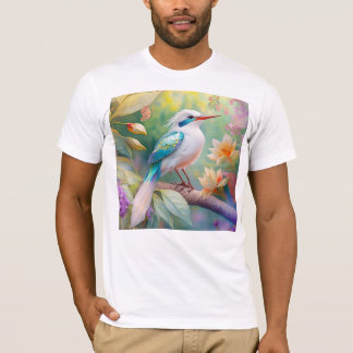 Weißer Crew Aquamariner Wing Fantasy Bird T-Shirt