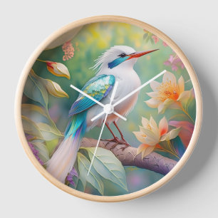 Weißer Crew Aquamariner Wing Fantasy Bird Uhr