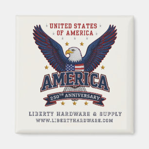 Weißer Custom Promo America 250. Jahrestag Adler Magnet