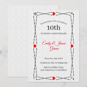 Weißer Damast und Musikanlage Einladung