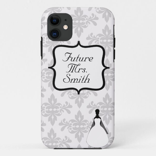 Weißer Damast-zukünftige Frau iPhone 5 Fall Case-Mate iPhone Hülle (Rückseite)