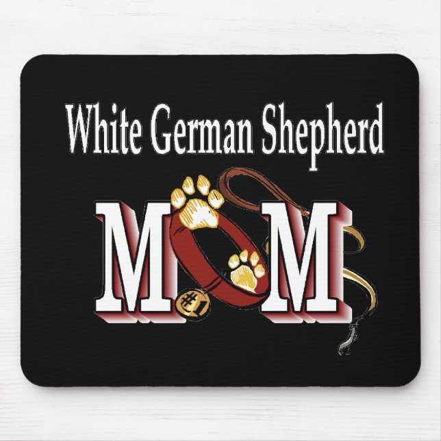Weißer Deutscher Hirte Mama Geschenke Mousepad (Vorne)
