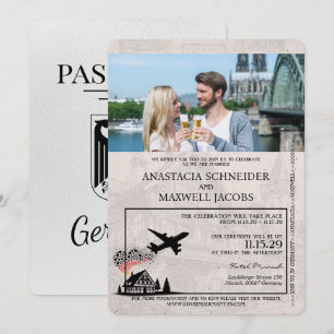 Weißer deutscher Reisepass Hochzeitseinladung Einladung