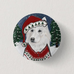 Weißer Deutscher Schäferhund Button
