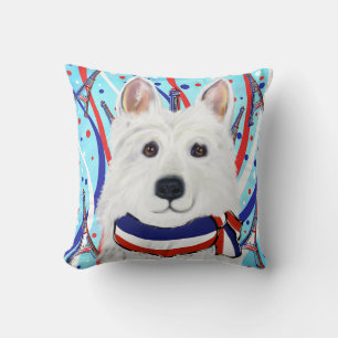 Weisser Deutscher Schäferhund Kissen